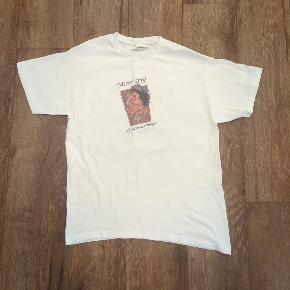 VTG Paul Mesner Puppets Adult Large‎ Shirt Art Museum History Abstract Creepy